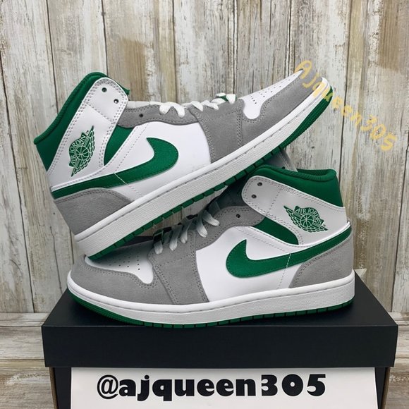 Air Jordan 1 Mid Smoke Grey Green - Picture 2 of 6